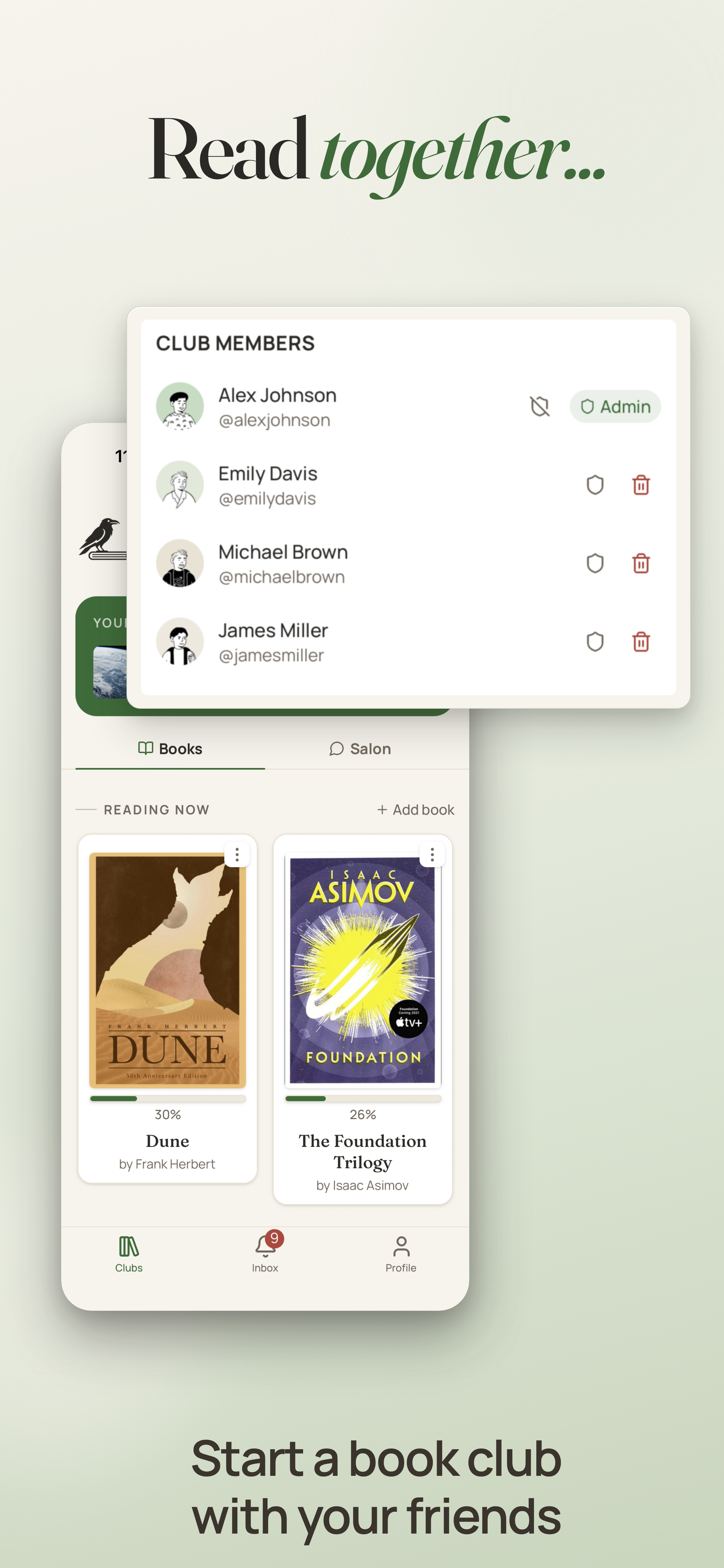 Read together...: Start a book club with your friends
